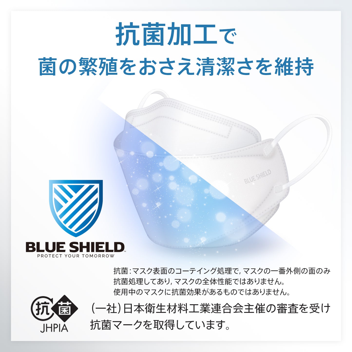 【50枚入り】ブルーシールドマスク Fタイプ 4層 抗菌 医療用クラス3 「Mサイズ」