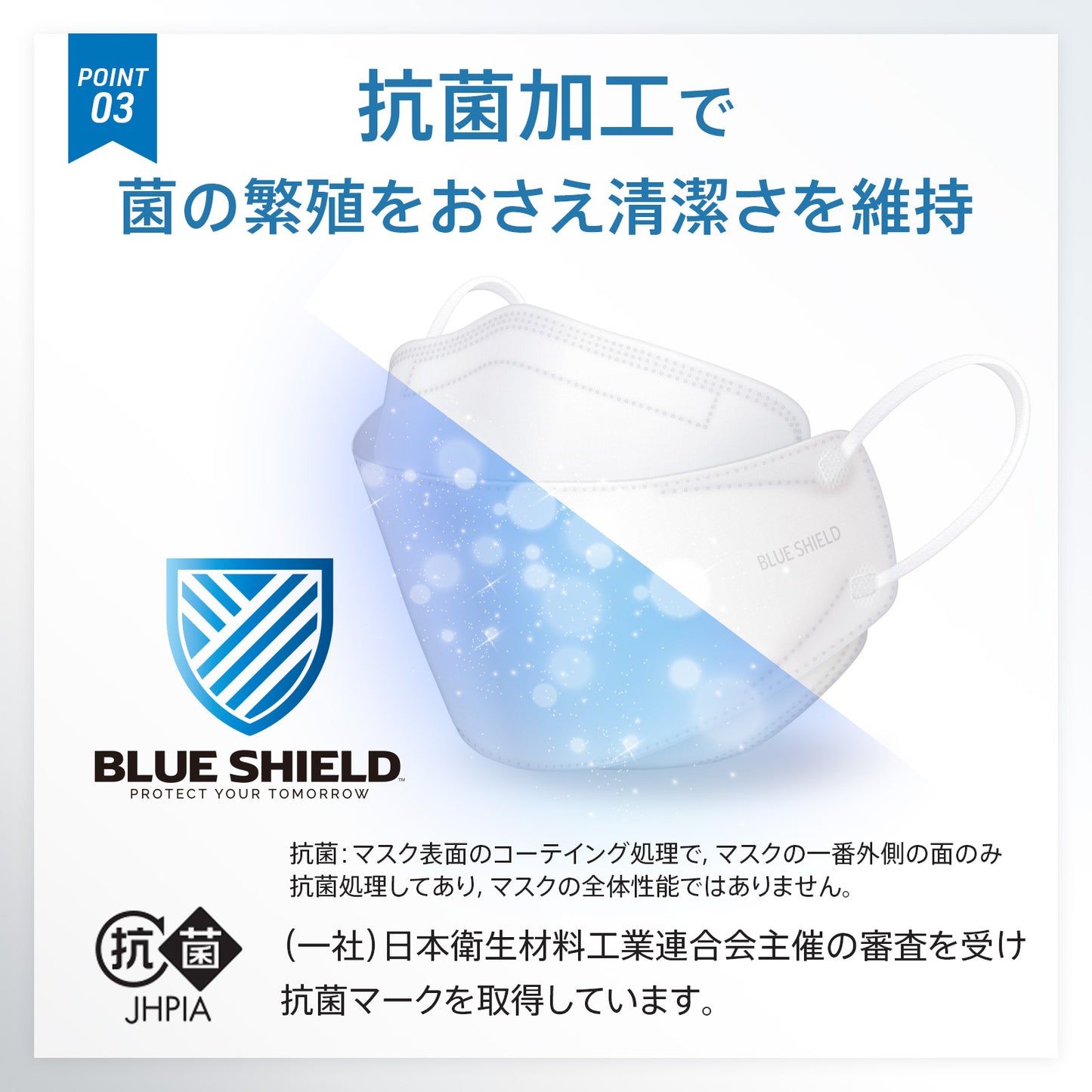 【50枚入】ブルーシールドマスク プロ Fタイプ 5層 抗菌 医療用クラス3 「フリーサイズ」